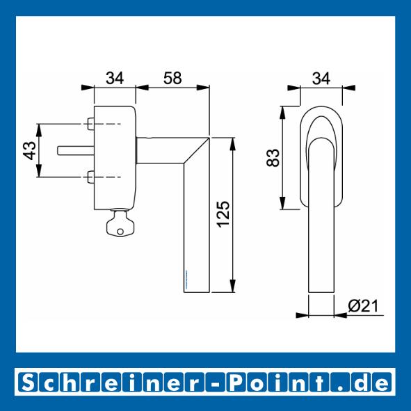 Hoppe Amsterdam Edelstahl Fenstergriff F69 abschließbar Secustik, E1400Z/US950S 100Nm, 2548192, 3085361, 2644133